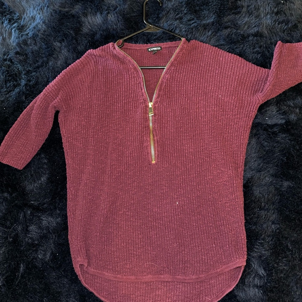 Express 3/4 zip knit stylish sweater